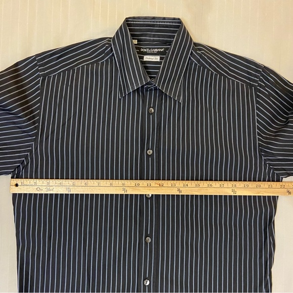 DOLCE & GABBANA tailored fit long-sleeve collared dress shirt sz L (16,41cm) - Picture 5 of 9